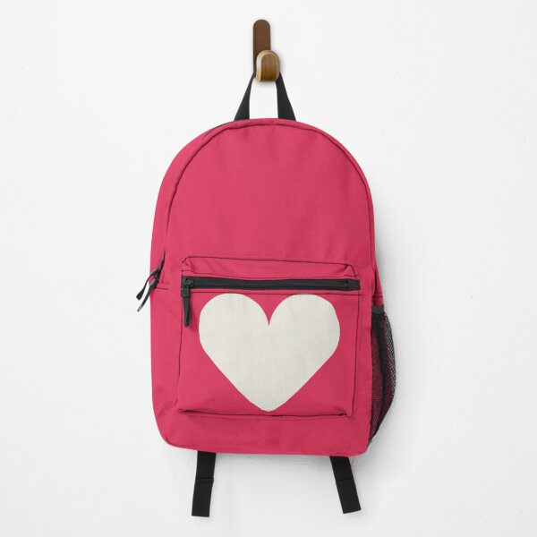Item preview, Single CREAM LOVE HEART on a RASPBERRY PINK Background designed and sold by RachelMacht.