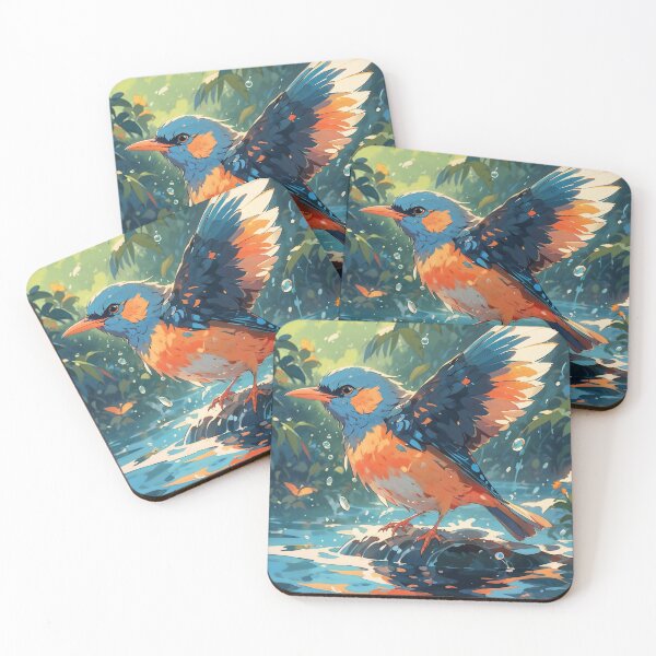 Item preview, Bird happily playing with water designed and sold by CreativPurpose.