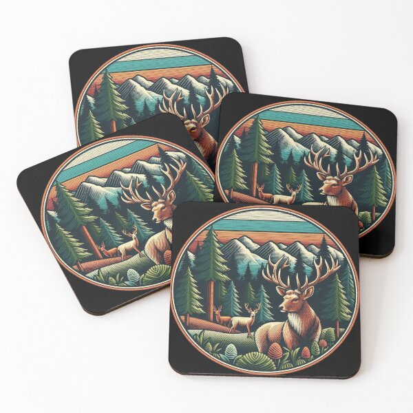 Item preview, Wildlife Trees Outdoors Nature Retro Mountains designed and sold by PistachioCream.