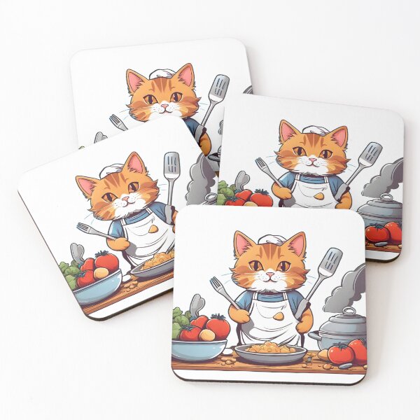 Item preview, sweet cat cooks dinner designed and sold by Karaz's Animal Kingdom.