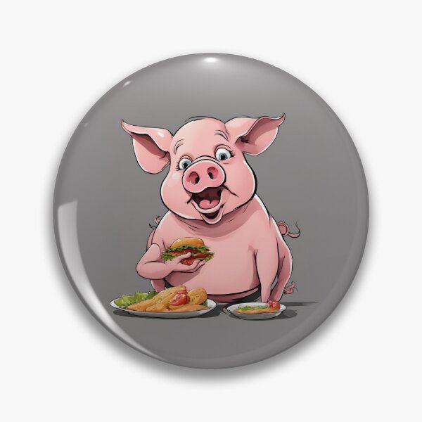 Item preview, Hungry pig indulging in a juicy burge designed and sold by Paweł Matysiak.