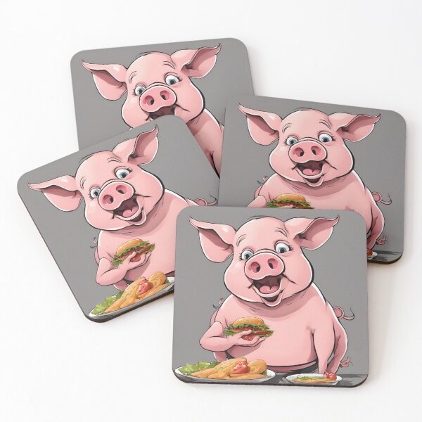 Item preview, Hungry pig indulging in a juicy burge designed and sold by Paweł Matysiak.
