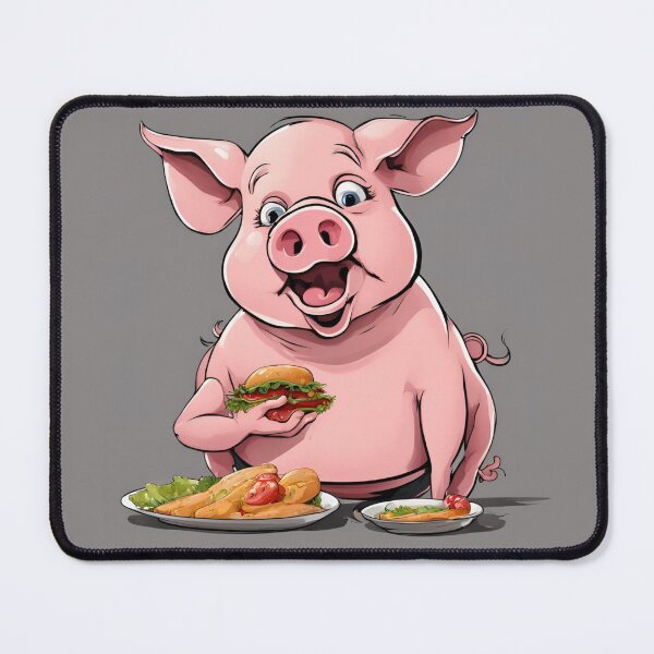 Item preview, Hungry pig indulging in a juicy burge designed and sold by Paweł Matysiak.