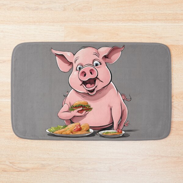 Item preview, Hungry pig indulging in a juicy burge designed and sold by Paweł Matysiak.