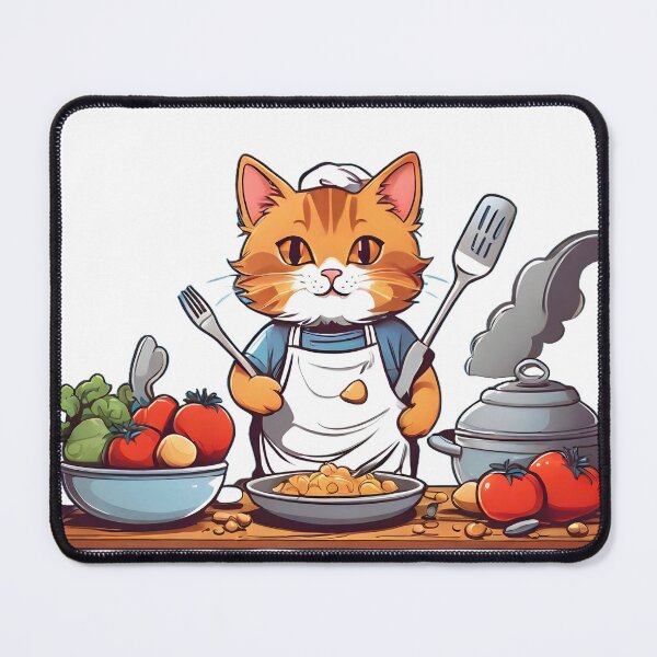 Item preview, sweet cat cooks dinner designed and sold by Karaz's Animal Kingdom.