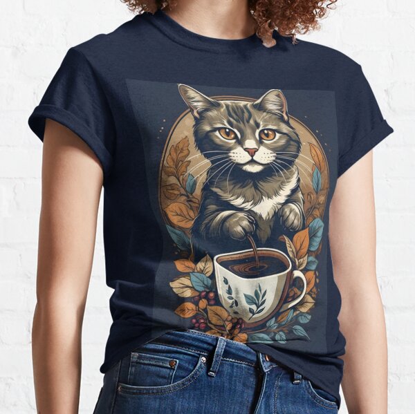 Item preview, Cute cat And coffee cup designed and sold by bellezza01.