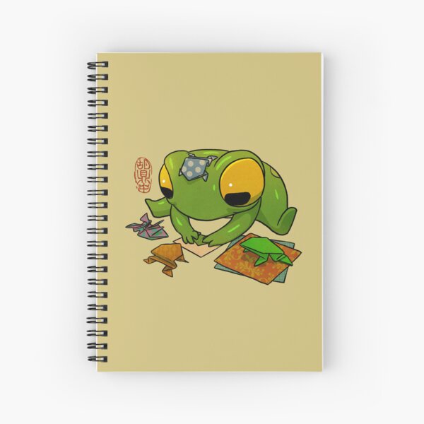 Item preview, cute frog making origami artwork asian style designed and sold by DingHuArt.