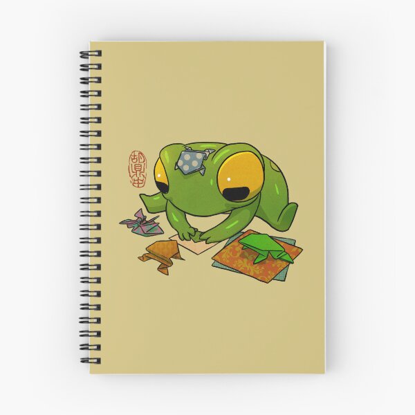 Item preview, cute frog making origami artwork asian style designed and sold by DingHuArt.