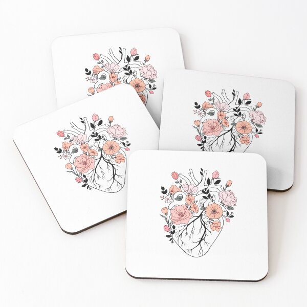 Item preview, Anatomy Heart with Floral designed and sold by PandaKunst.