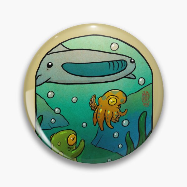Item preview, aquarium octopus whale shark frog artwork asian style designed and sold by DingHuArt.