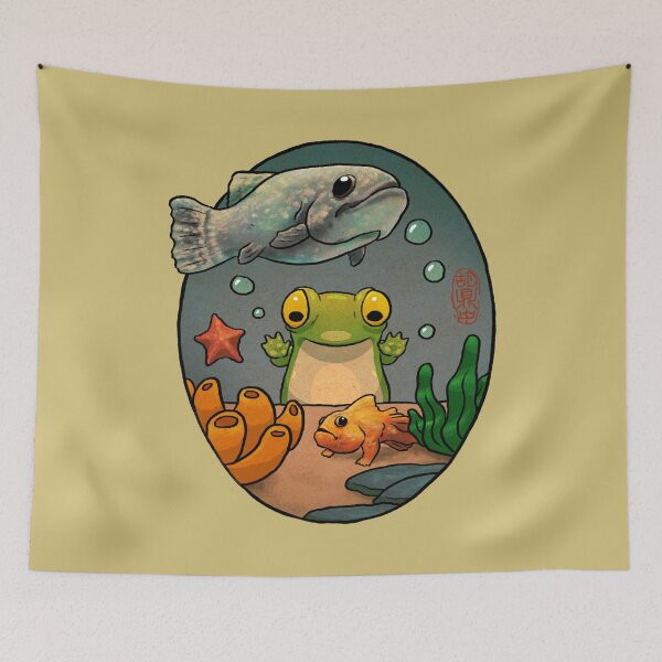 Item preview, Copy of aquarium octopus whale shark frog artwork asian style designed and sold by DingHuArt.