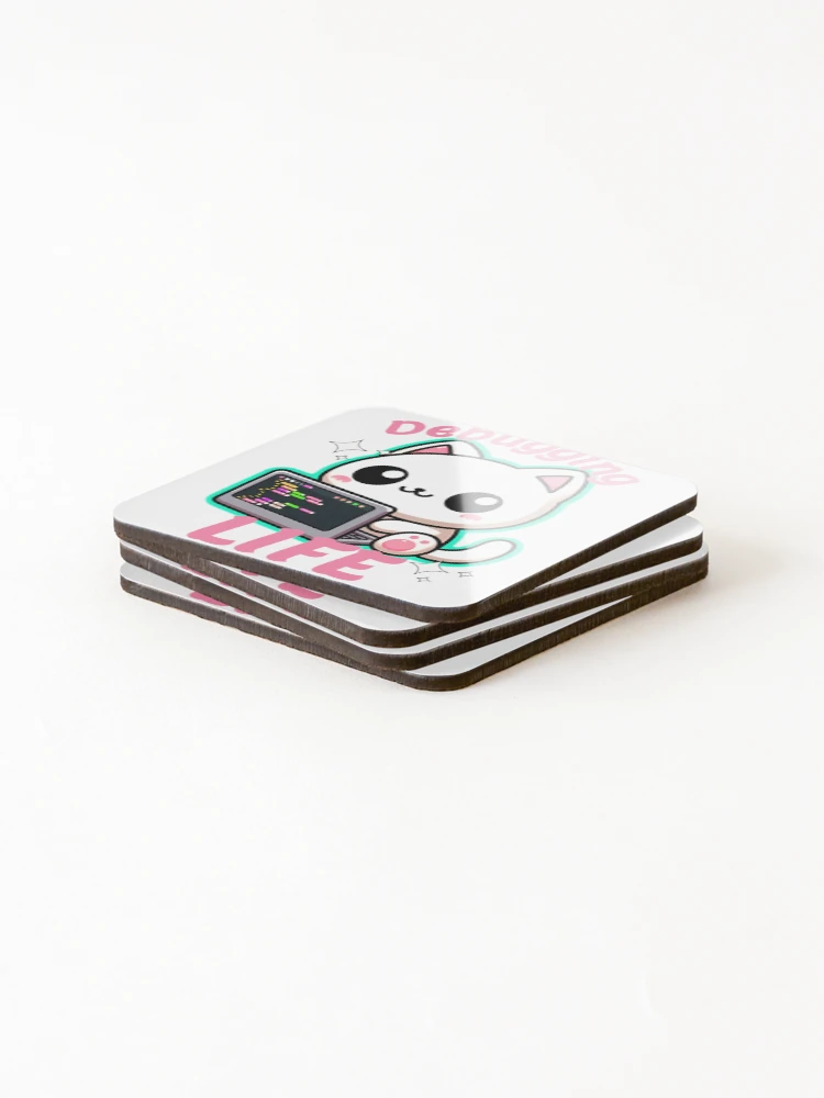 Thumbnail 4 of 5, Coasters (Set of 4), Debugging Life. designed and sold by Auchi_Verse.