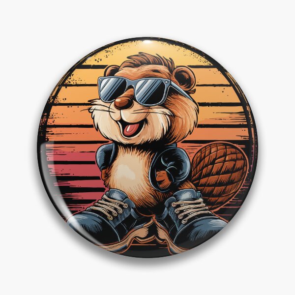 Item preview, Cool Beaver Retro Sunset Summer Vibe designed and sold by Quirky Shirts.