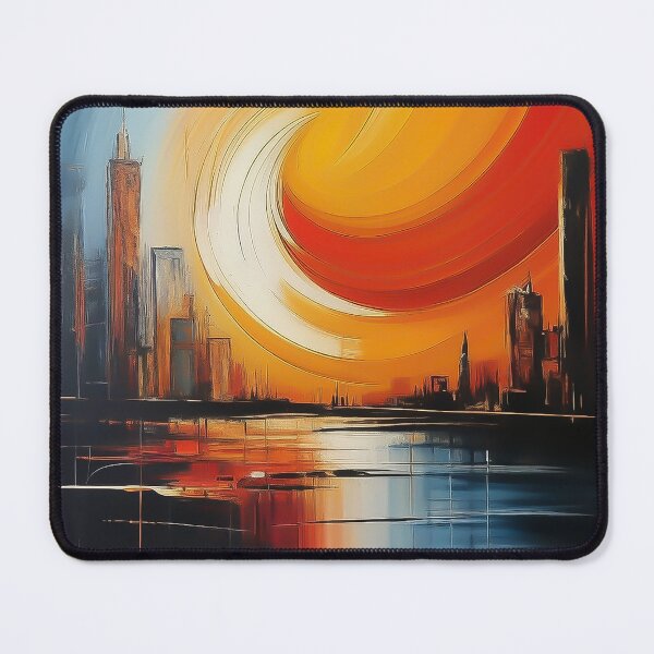 Item preview, Abstract City at Night Brush Reflections Expressive Fine Art designed and sold by CattlettArt.