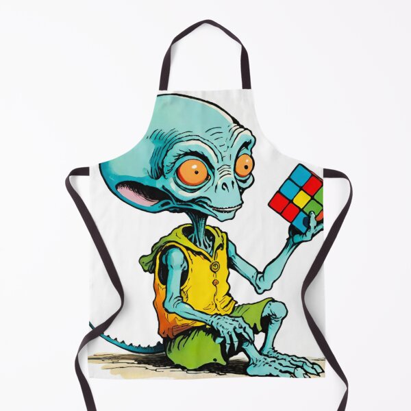 Item preview, Little Cartoon Alien with Rubik’s Cube designed and sold by GrizzlyCollective.