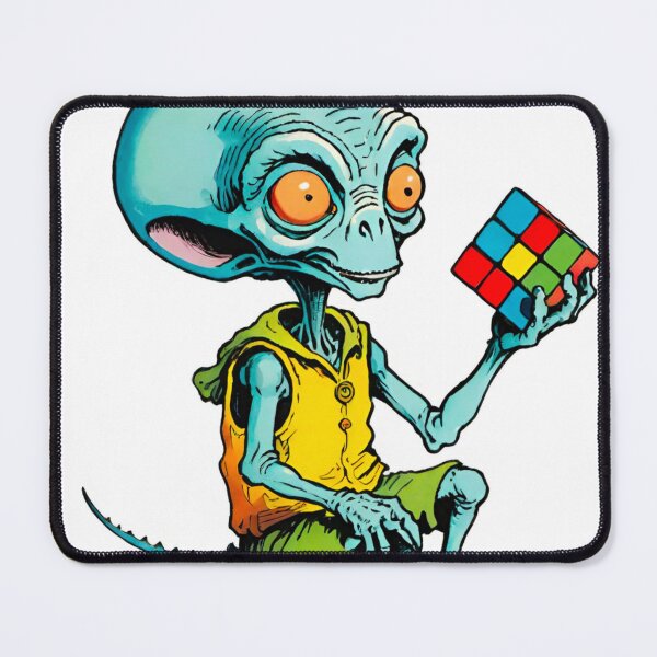Item preview, Little Cartoon Alien with Rubik’s Cube designed and sold by GrizzlyCollective.
