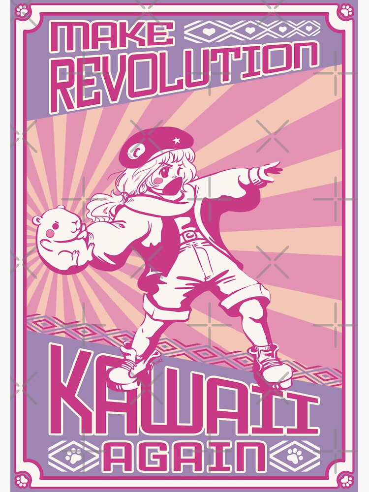Thumbnail 3 of 3, Sticker, Make Revolution Kawaii Again! designed and sold by piratadandi.