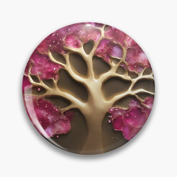 Item preview, 3D pink and gold tree art designed and sold by Sanskrati.