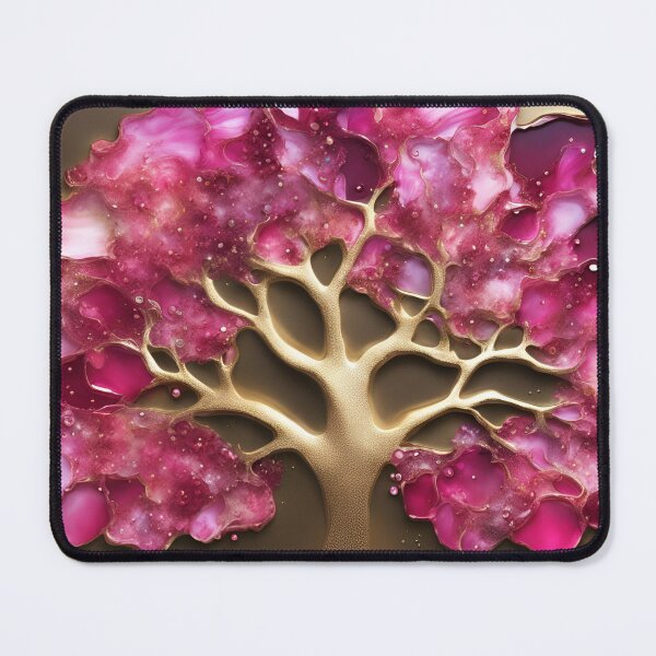 Item preview, 3D pink and gold tree art designed and sold by Sanskrati.