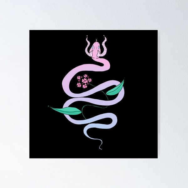 Item preview, Pastel snake with flower designed and sold by punkauracrystal.