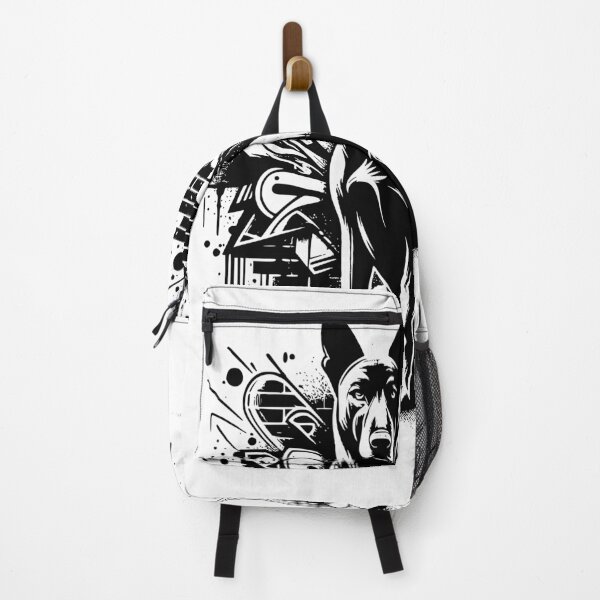 Item preview, Street Art Black and White Dog Image designed and sold by InsanseCreation.