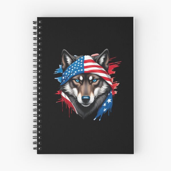 Item preview, Face Of A Wolf With Blue Eyes And An American Flag designed and sold by Adelberton.
