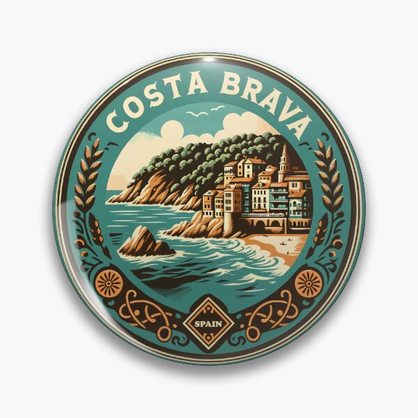 Item preview, Costa Brava Spain Travel Art Badge designed and sold by KrisSidDesigns.