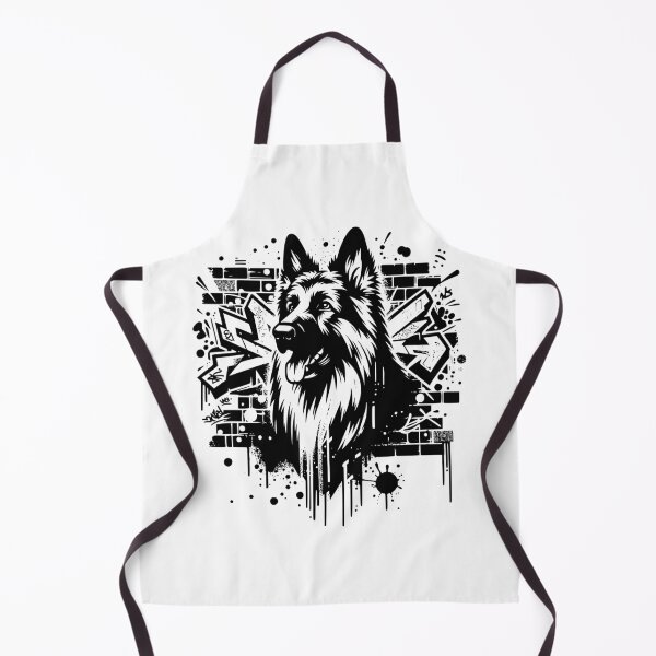 Item preview, Street Art Black and White German Shepherd Image designed and sold by InsanseCreation.