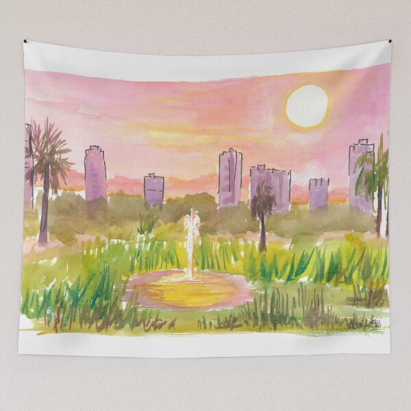 Item preview, St Petersburg Florida Skyline with Fountain designed and sold by artshop77.