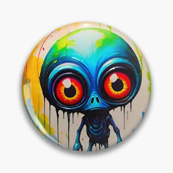 Item preview, Multicolored Cute Alien with Big Eyes designed and sold by GrizzlyCollective.