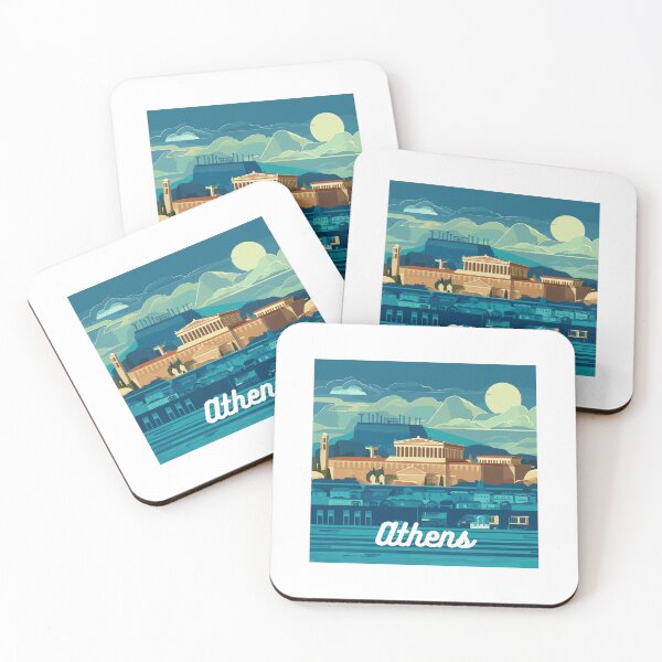 Item preview, Retro Athens Skyline  designed and sold by MaateoDesign.