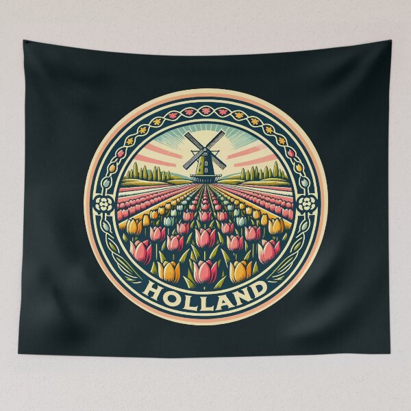 Item preview, Holland Netherlands Travel Art Badge designed and sold by KrisSidDesigns.