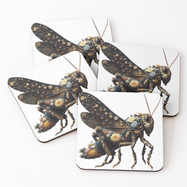 Item preview, Enchanted Garden Grasshopper - Floral Artistry Insect Design designed and sold by MiszungART.