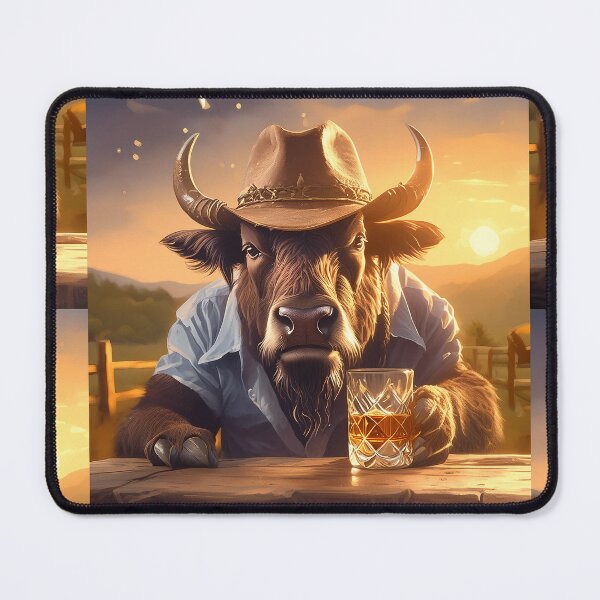 Item preview, De Ontspannen Bison: drinkt Een Glas appelsap na een Dag op de Boerderij designed and sold by jestervs1.
