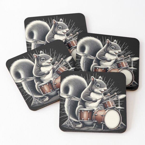 Item preview, Squirrel Playing Drums designed and sold by PistachioCream.