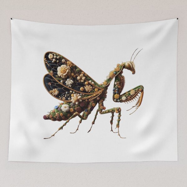 Item preview, Floral Mantis Artwork - Unique Botanical Insect Design designed and sold by MiszungART.