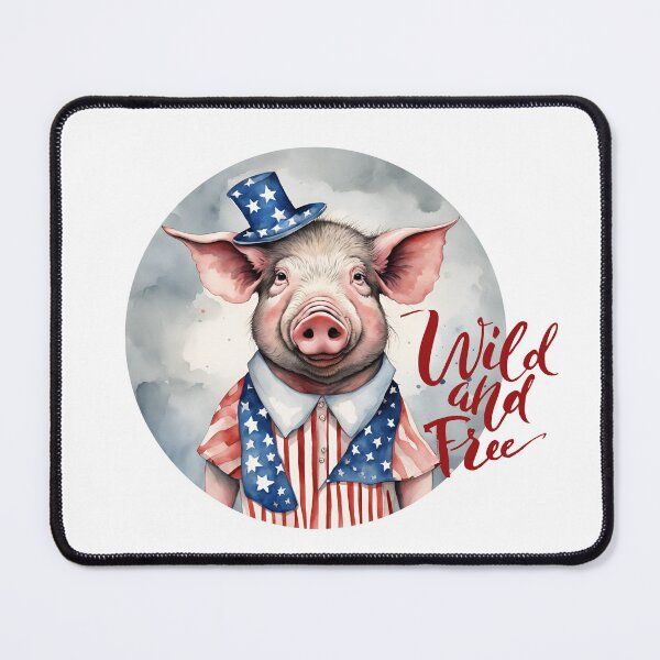 Item preview, Wild and Free Patriotic Pig Swine Independence designed and sold by dcohea.