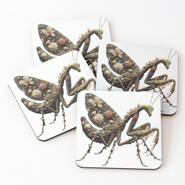 Item preview, Floral Praying Mantis Artwork - Unique Nature-Inspired Redbubble Design designed and sold by MiszungART.