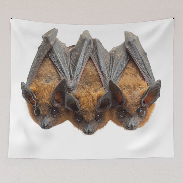 Item preview, Photorealistic Cute Brown Bats Hanging Upside Down designed and sold by HollywoodInked.