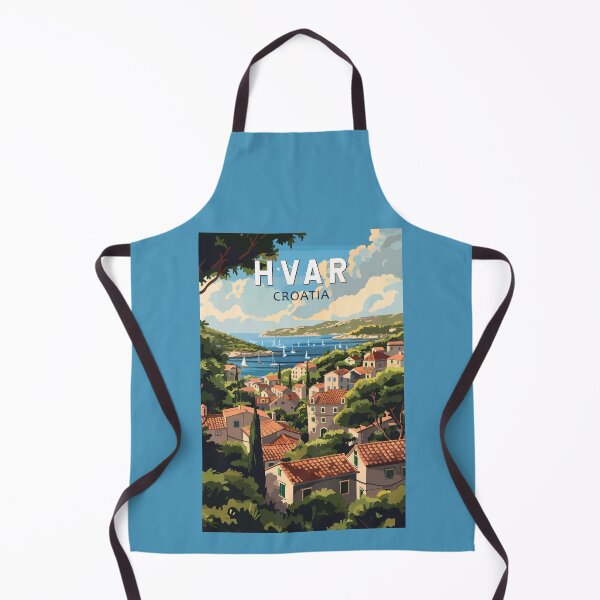 Item preview, Hvar Croatia Travel Art Vintage designed and sold by KrisSidDesigns.