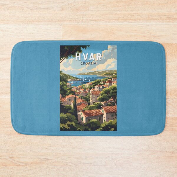 Item preview, Hvar Croatia Travel Art Vintage designed and sold by KrisSidDesigns.