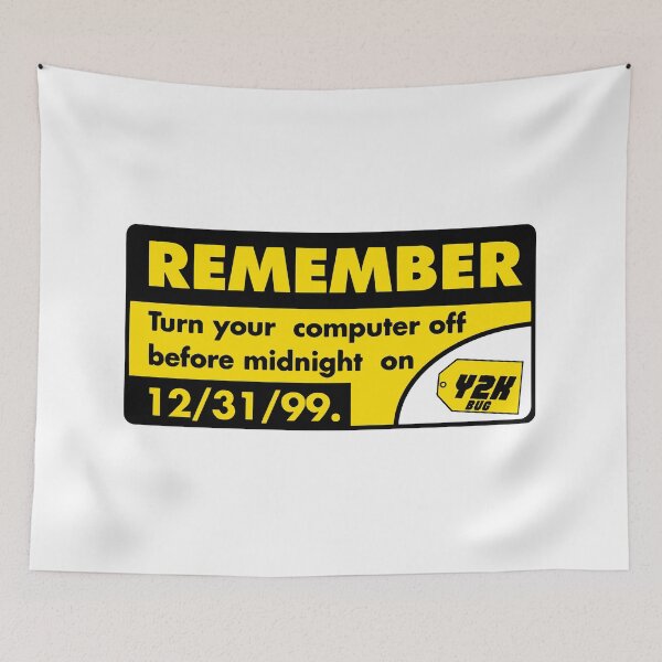 Item preview, Y2K Turn your computer off before midnight - 1999 Y2K Bug Sticker Reproduction  designed and sold by Prometheus31.