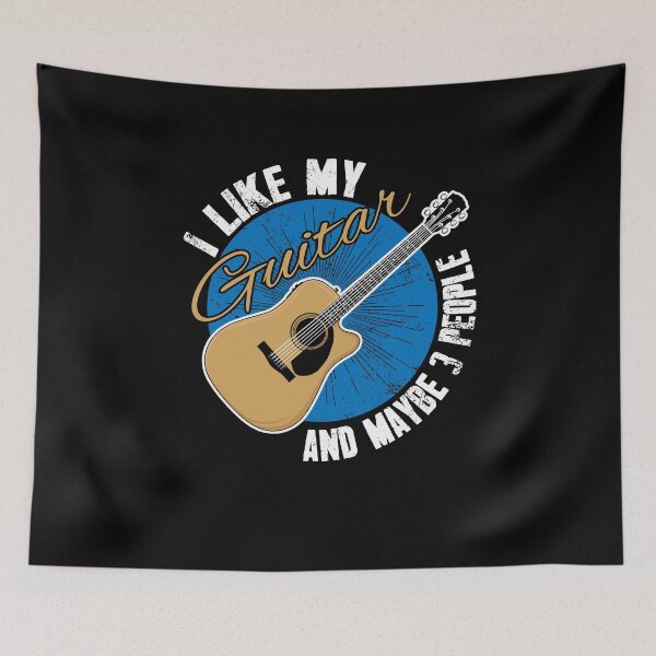 Item preview, I Like My Guitar Gift Funny Guitarist Player Musician (I like my guitar and maybe 3 people) designed and sold by Captain Mood.