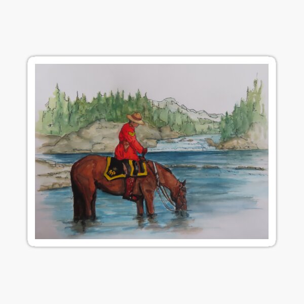 Item preview, RCMP. in Red Serge on Horseback  designed and sold by Halifaxartguy.