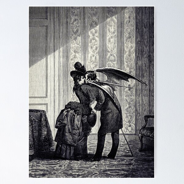 Item preview, The  Vampire’s  Kiss, Romance illustration from the Third book, La cour du dragon  -  Max Ernst,  1891-1976  designed and sold by Arwen-Art.