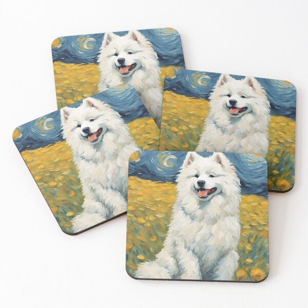 Item preview, Samoyed Oil Painting Print designed and sold by LarkaArt.