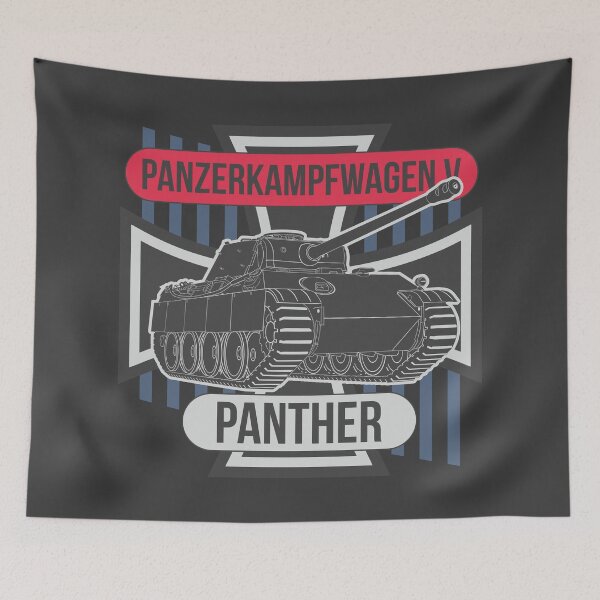 Item preview, Pz-v Panther against the background of the Iron Cross designed and sold by FAawRay.