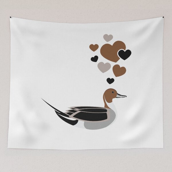 Item preview, Cute Pintail Duck With Hearts designed and sold by eternallygifted.