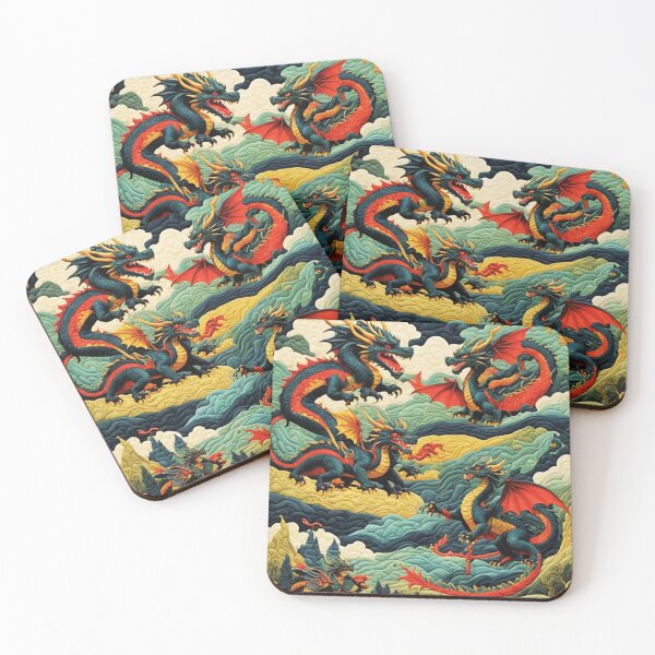 Item preview, Dragons fight in a Textured Sky Landscape designed and sold by redask2me.