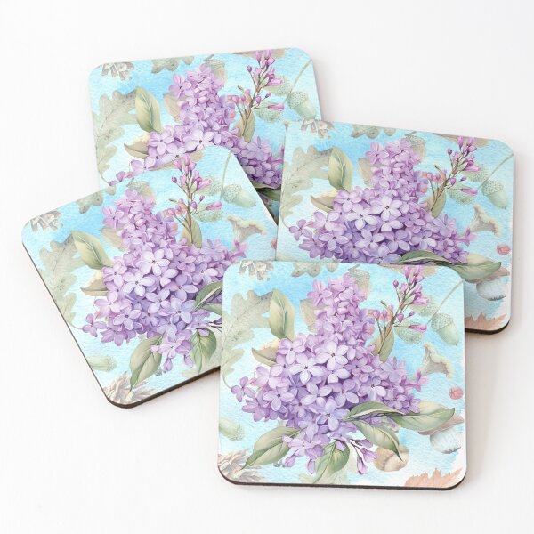 Item preview, Lilac Purple Flowers and Woodland Background  designed and sold by WildWoodlandWitch.